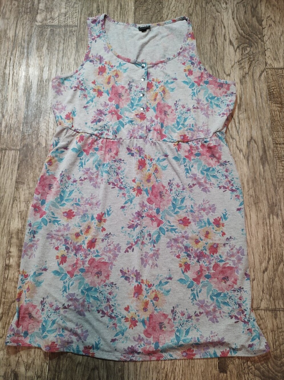 torrid Floral Sleeveless Dress in Pink, Teal, Purple& Gray Torrid Size 2